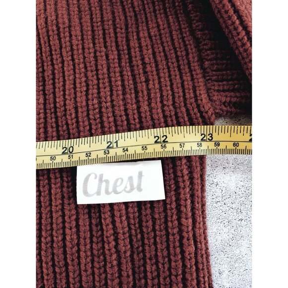 Madewell Women's Thornton Brown Ribbed V-Neck Sweater Ballon Sleeve Size L US - Picture 7 of 9